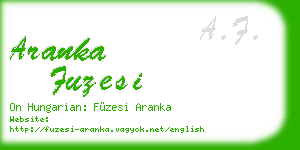 aranka fuzesi business card